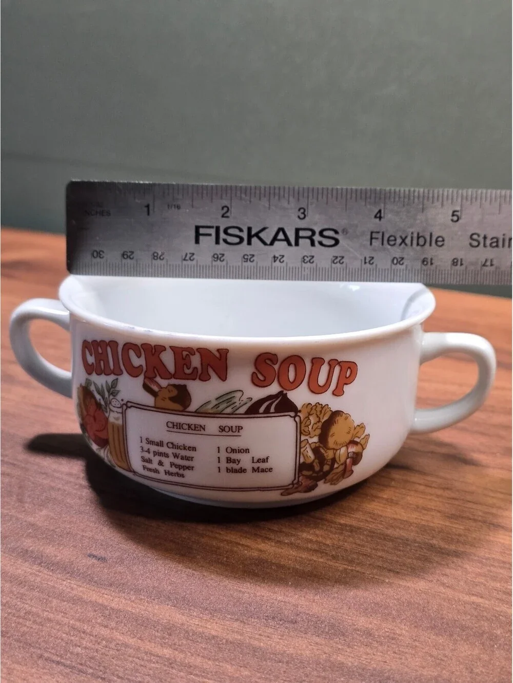 Vintage Chicken Soup Ceramic Soup Bowl with Handles